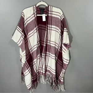 BANANA REPUBLIC cashmere blend wrap in mariana plaid red (OS) NWT